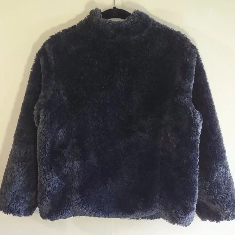 Athleta Girl Reversible Warm+Fuzzy Black Puffer Jacket Full Zip  Size 12 (Large)
